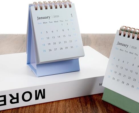 Mini Desk Calendar 2026, Funny Calendar with 18-Month Planning, Small Calendar for Home, Office, School, Cute Desk Calendar with Twin-Wire Binding (Runs From January 2026 until July 2027, Purple) in Saudi Arabia