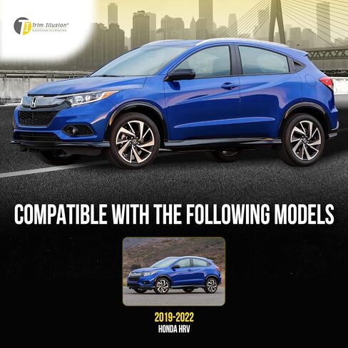 كروم حذف تراكب الشبكة الأمامية السوداء مع شريط لاصق آمن لسيارة Honda HR-V 2019-2022 | سهلة التركيب - لا حاجة لأي أدوات | براءة اختراع أمريكية in Saudi Arabia