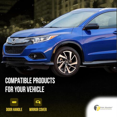 كروم حذف تراكب الشبكة الأمامية السوداء مع شريط لاصق آمن لسيارة Honda HR-V 2019-2022 | سهلة التركيب - لا حاجة لأي أدوات | براءة اختراع أمريكية in Saudi Arabia