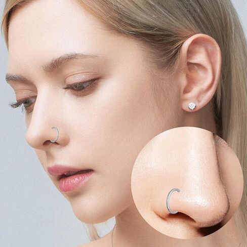 10 Pairs Hoop Earrings for Men, Small Silver Hoop Earrings Set 316L Surgical Steel Piercings Cartilage Earring Hoop Hypoallergenic Hoop Earrings for Women Men (8mm - 16mm) in Saudi Arabia