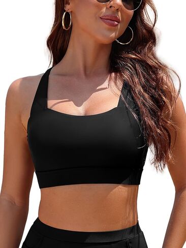 SHEKINI Women's Square Neck Bikini Tops Adjustable Wide Strap Bathing Suit Top Only in Saudi Arabia