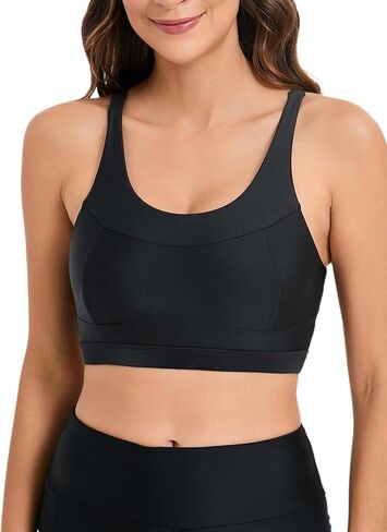 النساء السباحة البرازيلي المحاصيل الرياضة الصدرية لتحت السباحة قميص Racerback ملابس السباحة بيكيني القمم بنيت في البرازيلي ثوب السباحة القمم فقط in Kuwait