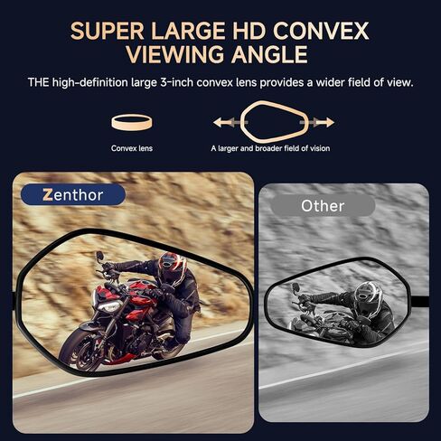 Bar End Mirrors - 7/8" Handlebars Motorcycle Side Mirrors Compatible with Honda Rebel 300 500,CB650R,Vulcan S,Z900, V Star 650,MT-07,MT-09,Road King, Street Glide in Saudi Arabia