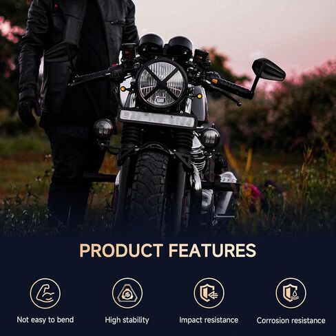 Bar End Mirrors - 7/8" Handlebars Motorcycle Side Mirrors Compatible with Honda Rebel 300 500,CB650R,Vulcan S,Z900, V Star 650,MT-07,MT-09,Road King, Street Glide in Saudi Arabia