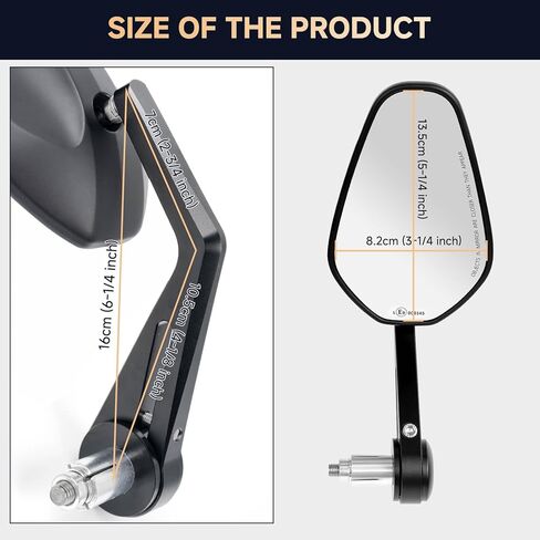 Bar End Mirrors - 7/8" Handlebars Motorcycle Side Mirrors Compatible with Honda Rebel 300 500,CB650R,Vulcan S,Z900, V Star 650,MT-07,MT-09,Road King, Street Glide in Saudi Arabia