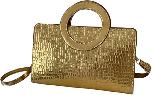 SHENHE Women's Crocodile Embossed Handbag PU Leather Evening Top Handle Clutch Purse Crossbody Bag in Saudi Arabia