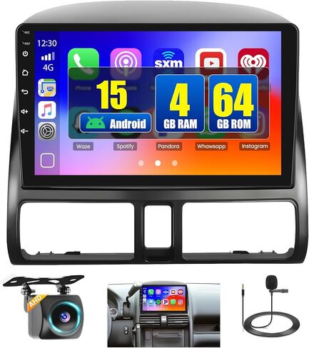 لراديو Honda CRV 2002-2006 Android 13 ستيريو السيارة مع Apple Carplay Android Auto، شاشة لمس 9 بوصة لراديو السيارة Honda CRV يدعم نظام تحديد المواقع والملاحة WiFi BT HiFi FM EQ 2GB+64GB in Saudi Arabia