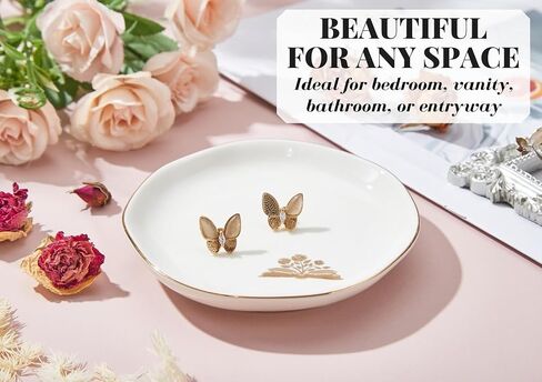 InnoBeta Book Lovers Gifts for Women, Girls, Ceramic Ring Dish 4.75", Handcrafted Jewelry Tray, Decorative Trinket Dish for Rings Earrings Necklaces, Birthday & Mother’s Day Gift in Saudi Arabia