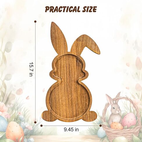 Farmhouse Bunny Serving Wood Trays, Nesting Rabbit-Shaped Wooden Charcuterie Serving Platters for Easter or Spring Rustic Decorative in Saudi Arabia