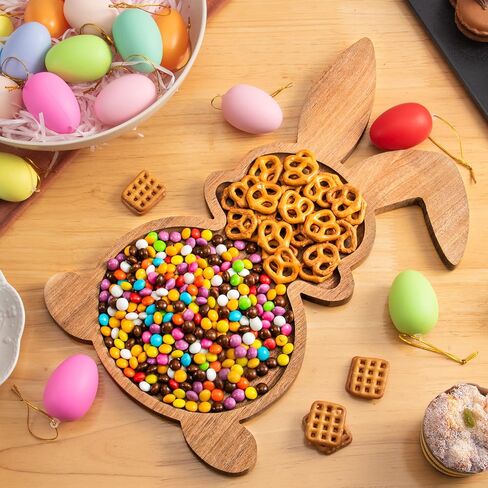 Farmhouse Bunny Serving Wood Trays, Nesting Rabbit-Shaped Wooden Charcuterie Serving Platters for Easter or Spring Rustic Decorative in Saudi Arabia