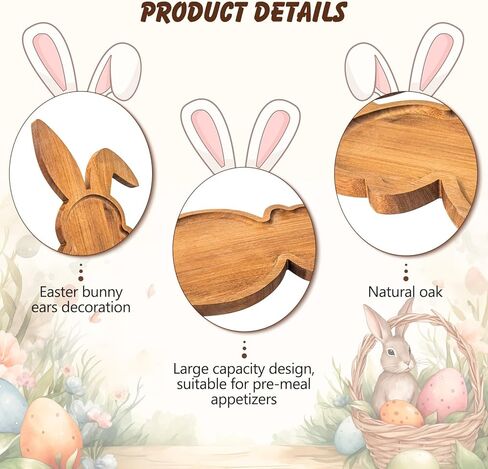Farmhouse Bunny Serving Wood Trays, Nesting Rabbit-Shaped Wooden Charcuterie Serving Platters for Easter or Spring Rustic Decorative in Saudi Arabia