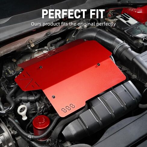 غطاء محرك ألومنيوم Bevinsee متوافق مع VW متوافق مع Golf MK7/7.5 GTI، متوافق مع Jetta GLI، متوافق مع Atlas 2015-2020، بديل لـ 06K103925G، أحمر in Kuwait