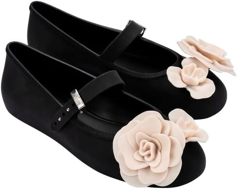 Melissa Soft Ballerina Petals for Women, Black/Beige,10 in Saudi Arabia