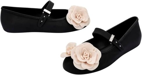 Melissa Soft Ballerina Petals for Women, Black/Beige,10 in Saudi Arabia