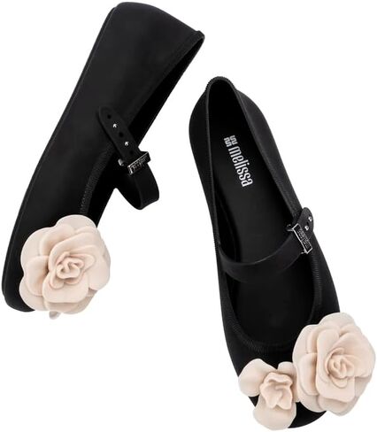 Melissa Soft Ballerina Petals for Women, Black/Beige,10 in Saudi Arabia