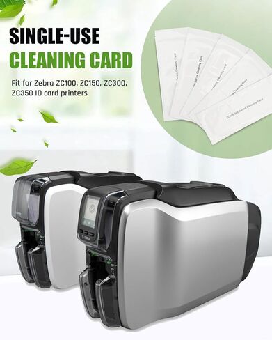 Cleaning Kit Fit for Zebra ZC100, ZC150, ZC300, ZC350 ID Card Printers, 5Pcs Single-Use Cleaning Cards Replace 105999-311 105999311 in Kuwait