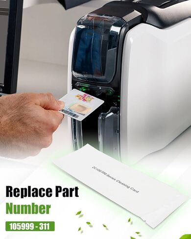 Cleaning Kit Fit for Zebra ZC100, ZC150, ZC300, ZC350 ID Card Printers, 5Pcs Single-Use Cleaning Cards Replace 105999-311 105999311 in Kuwait