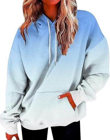 Womens Hoodies Fall Fashion Trendy Cute Drawstring Long Sleeve Oversized Hoodie Sweater Plus Size Winter Warm Clothes in Kuwait