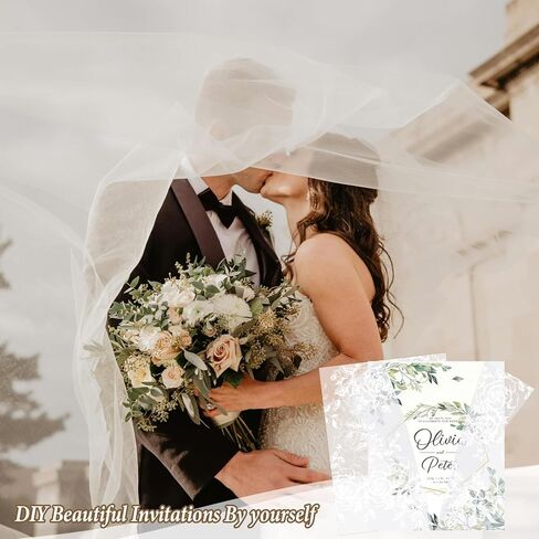 100 قطعة من سترات Vellum من Ysglory لدعوات 5 × 7 وأكمام دعوة ورقية من ورق Vellum مطوية مسبقًا وبطانة شفافة 115 جرامًا لكل متر مربع لحفلات الزفاف وأعياد الميلاد وحفلات استقبال المولود الجديد in Kuwait