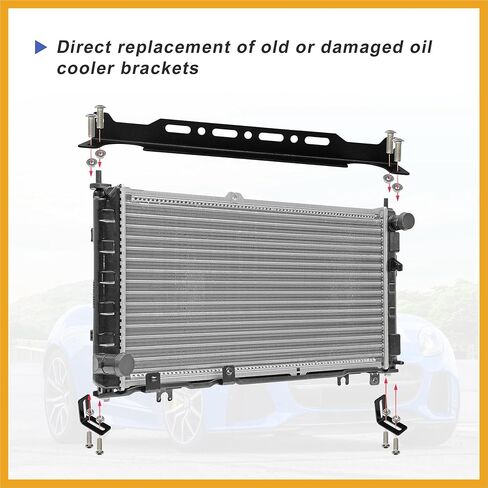 Universal Oil Cooler Mounting Bracket Kit 330mm Aluminum Alloy Engine Oil Cooler Radiator Adapter Kit Oil Cooler Bracket Kit Black Transmission Oil Cooler Mounting Kit Replacement in Kuwait