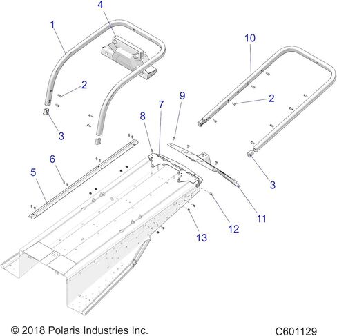 Polaris Snowmobile Snow Flap, for Specific Voyageur, Indy ADV and INDY Adventure Models, Short, Gloss Black, Genuine OEM Part - Part 5455981-070 in Saudi Arabia