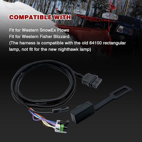 11 Pin Vehicle Side Light Wiring Harness with Dust Cover Compatible with Western Fisher Blizzard SnowEx Plows, Replace for 22413 26357 in Saudi Arabia