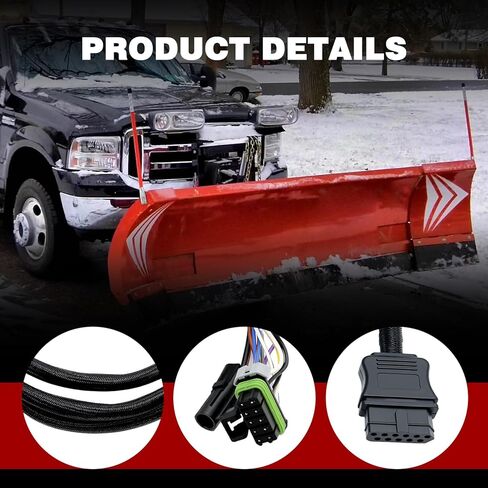 11 Pin Vehicle Side Light Wiring Harness with Dust Cover Compatible with Western Fisher Blizzard SnowEx Plows, Replace for 22413 26357 in Saudi Arabia