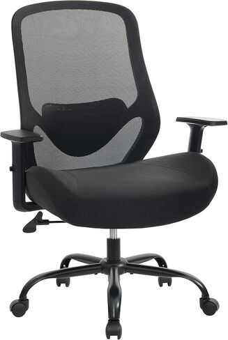 كرسي مكتب خلفي مرتفع، كرسي مكتب كبير وطويل، كرسي مريح مريح، كرسي مكتب تنفيذي للأشخاص شديدي التحمل، كرسي كمبيوتر بوزن 450 رطل مع دعم قطني قابل للتعديل وأذرع قابلة للطي in Kuwait