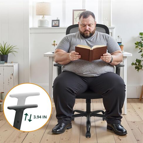 كرسي مكتب خلفي مرتفع، كرسي مكتب كبير وطويل، كرسي مريح مريح، كرسي مكتب تنفيذي للأشخاص شديدي التحمل، كرسي كمبيوتر بوزن 450 رطل مع دعم قطني قابل للتعديل وأذرع قابلة للطي in Kuwait