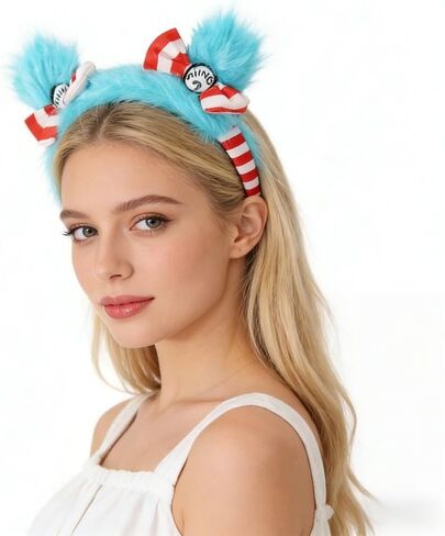 Blue Fuzzy Costume Headband Blue Hairband for Adults Women Birthday Party Events Accessories in Saudi Arabia