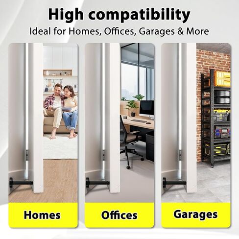 2 Pack Matte Black Door Stoppers, Heavy Duty 304 Stainless Steel No Drill Wall Protector with Adhesive & Screws, Sound Dampening for Home Office Garage in Saudi Arabia