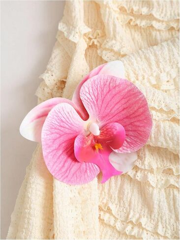 GORGLITTER Women's 3D Floral Beach Sundress Strapless Split Frill Trim Backless Summer Vacation Bodycon Tube Dresses in Saudi Arabia