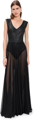 Norma Kamali Women's Double Drop Shoulder Combo Flared Gown in Saudi Arabia