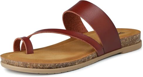 SHIBEVER Women's Flip Flops Sandals: Comfortable Dressy Cork Footbed Arch Support Slip On Ring Toe Thong Walking Sandals in Saudi Arabia