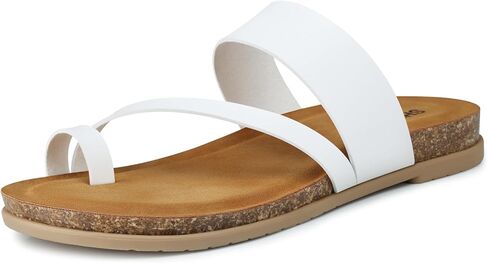 SHIBEVER Women's Flip Flops Sandals: Comfortable Dressy Cork Footbed Arch Support Slip On Ring Toe Thong Walking Sandals in Saudi Arabia