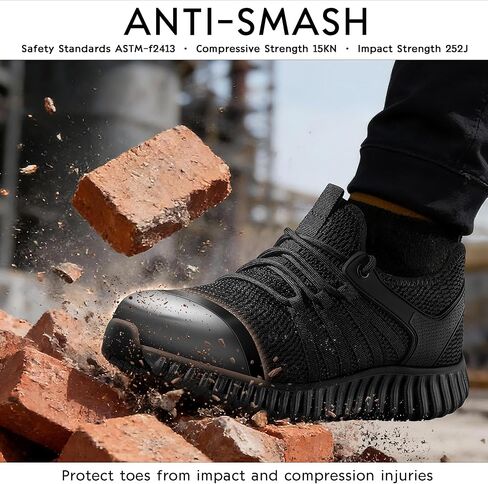 Steel Toe Shoes for Men Women丨Waterproof Non Slip Work Shoes丨Indestructible Industrial Construction Roofing Walking Safety Sneakers in Saudi Arabia