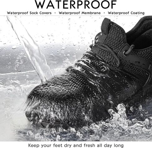 Steel Toe Shoes for Men Women丨Waterproof Non Slip Work Shoes丨Indestructible Industrial Construction Roofing Walking Safety Sneakers in Saudi Arabia