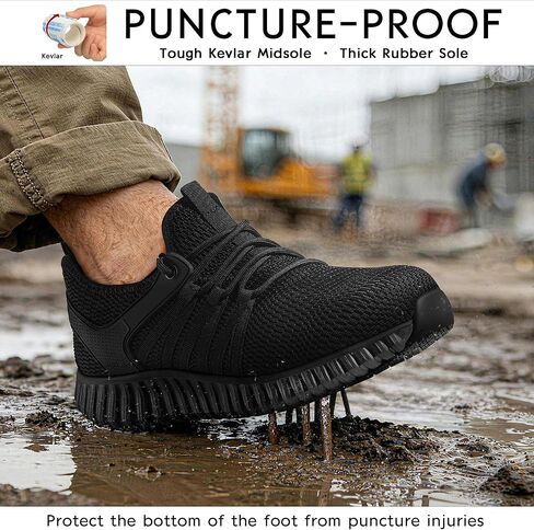 Steel Toe Shoes for Men Women丨Waterproof Non Slip Work Shoes丨Indestructible Industrial Construction Roofing Walking Safety Sneakers in Saudi Arabia