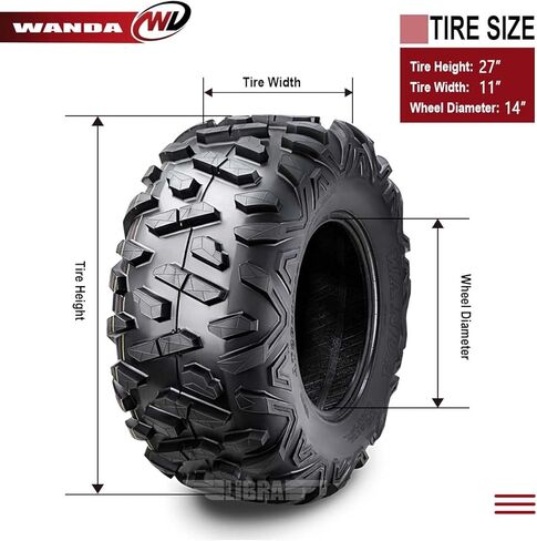WANDA (2) 27x11-14 Rear Tire Set for 16-17 Can-Am Defender HD8/HD10 XT Bighorn Style in Saudi Arabia