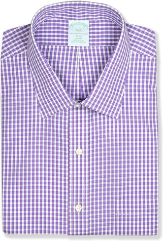 قميص Brooks Brothers الرجالي ذو المقاس النحيف بجيب منقوش من القطن بالكامل، in Saudi Arabia