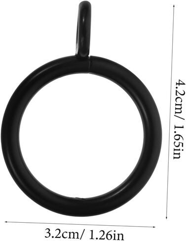 PRETYZOOM 40pcs Iron Drapery Ring Set Eyelet Clip Rings for Curtain Rods Minimalist Design Easy Install Compatible 25mm Rods in Saudi Arabia