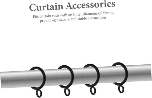 PRETYZOOM 40pcs Iron Drapery Ring Set Eyelet Clip Rings for Curtain Rods Minimalist Design Easy Install Compatible 25mm Rods in Saudi Arabia