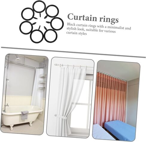 PRETYZOOM 40pcs Iron Drapery Ring Set Eyelet Clip Rings for Curtain Rods Minimalist Design Easy Install Compatible 25mm Rods in Saudi Arabia