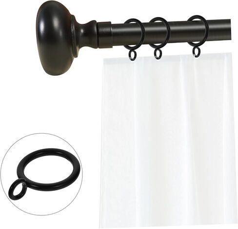 PRETYZOOM 40pcs Iron Drapery Ring Set Eyelet Clip Rings for Curtain Rods Minimalist Design Easy Install Compatible 25mm Rods in Saudi Arabia