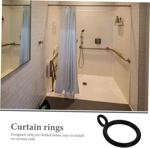 PRETYZOOM 40pcs Iron Drapery Ring Set Eyelet Clip Rings for Curtain Rods Minimalist Design Easy Install Compatible 25mm Rods in Saudi Arabia