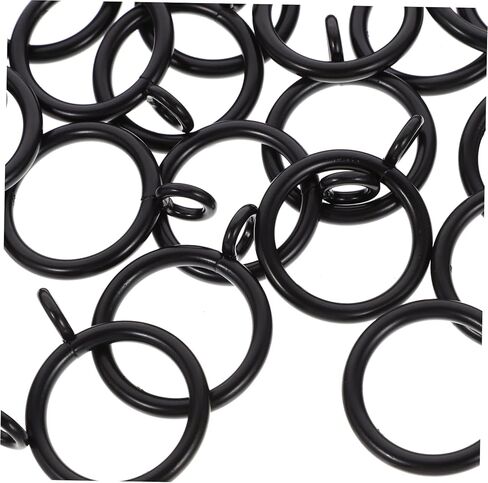 PRETYZOOM 40pcs Iron Drapery Ring Set Eyelet Clip Rings for Curtain Rods Minimalist Design Easy Install Compatible 25mm Rods in Saudi Arabia
