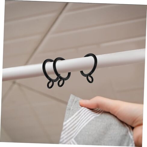PRETYZOOM 40pcs Iron Drapery Ring Set Eyelet Clip Rings for Curtain Rods Minimalist Design Easy Install Compatible 25mm Rods in Saudi Arabia