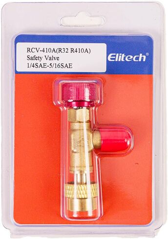 Elitech R32 R410a Refrigerant Charging Safety Valve, 1/4" Male to 5/16" Female, for R32 R410a Air Conditioner Manifold Brass Low Loss Fittings in Saudi Arabia