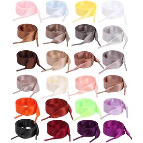 24 قطعة من أربطة الأحذية الشريطية للنساء، أربطة أحذية حريرية من الساتان للأطفال والأحذية الرياضية النسائية in Kuwait