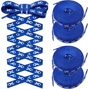 ramede 12 Pairs 45'' Colon Cancer Awareness Shoelaces Blue Ribbon Prostate Colorectal Rectal Cancer Child Abuse Diabetes Awareness Items Gift for Fundraising Social Charity Event Sneaker Boot Supplies in Saudi Arabia